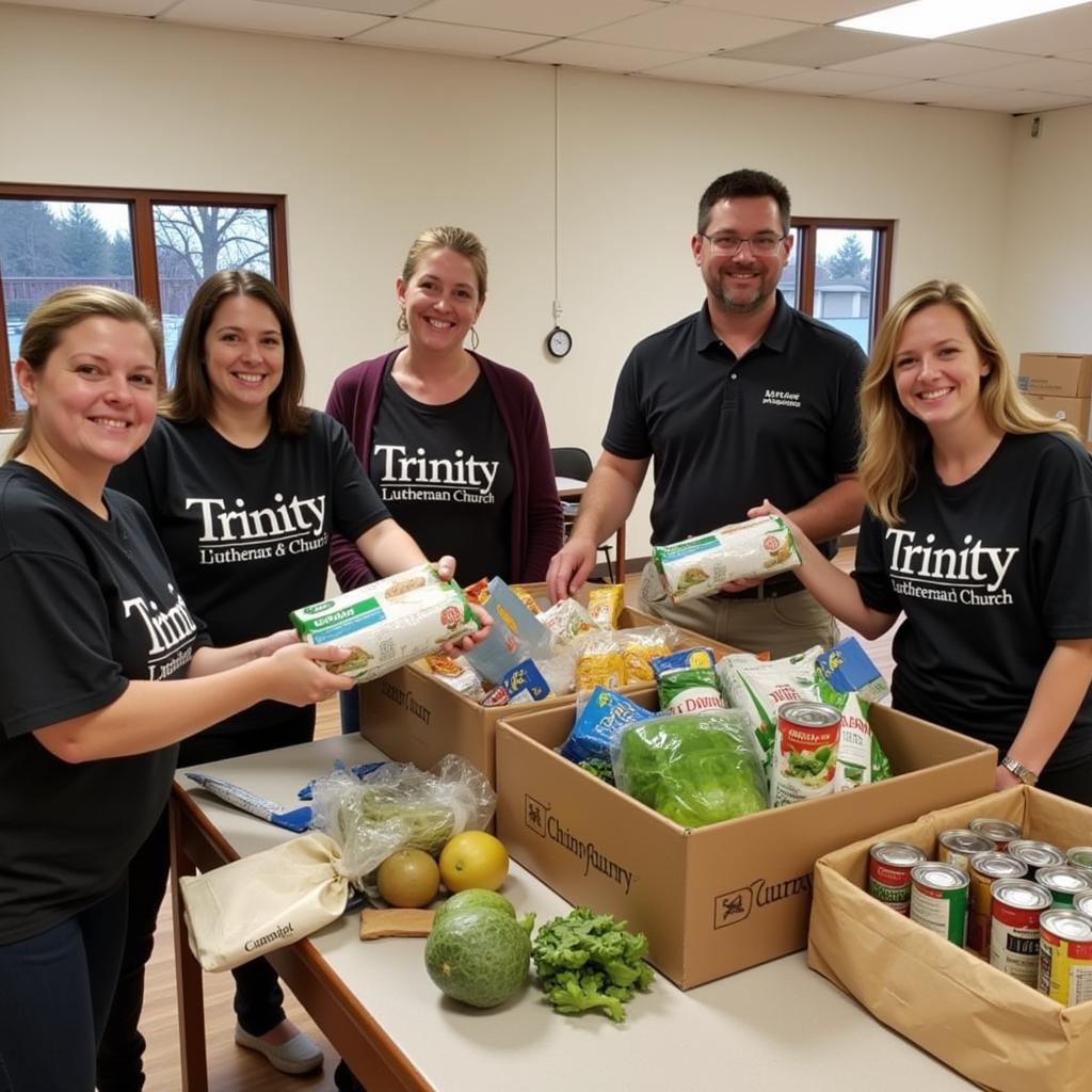 Volunteers at Trinity Lutheran Church Food Pantry