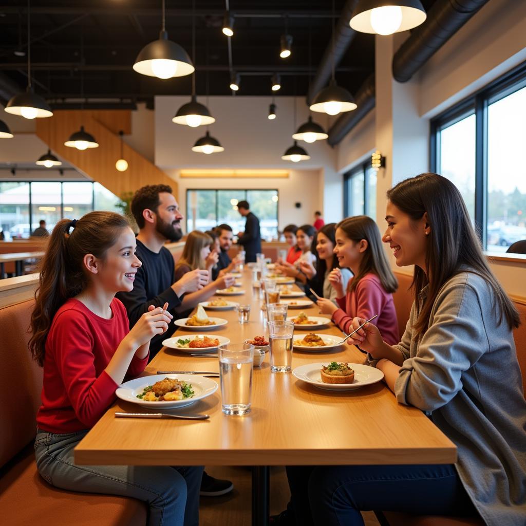 Families Enjoying a Meal at Triveni Food Court South Riding