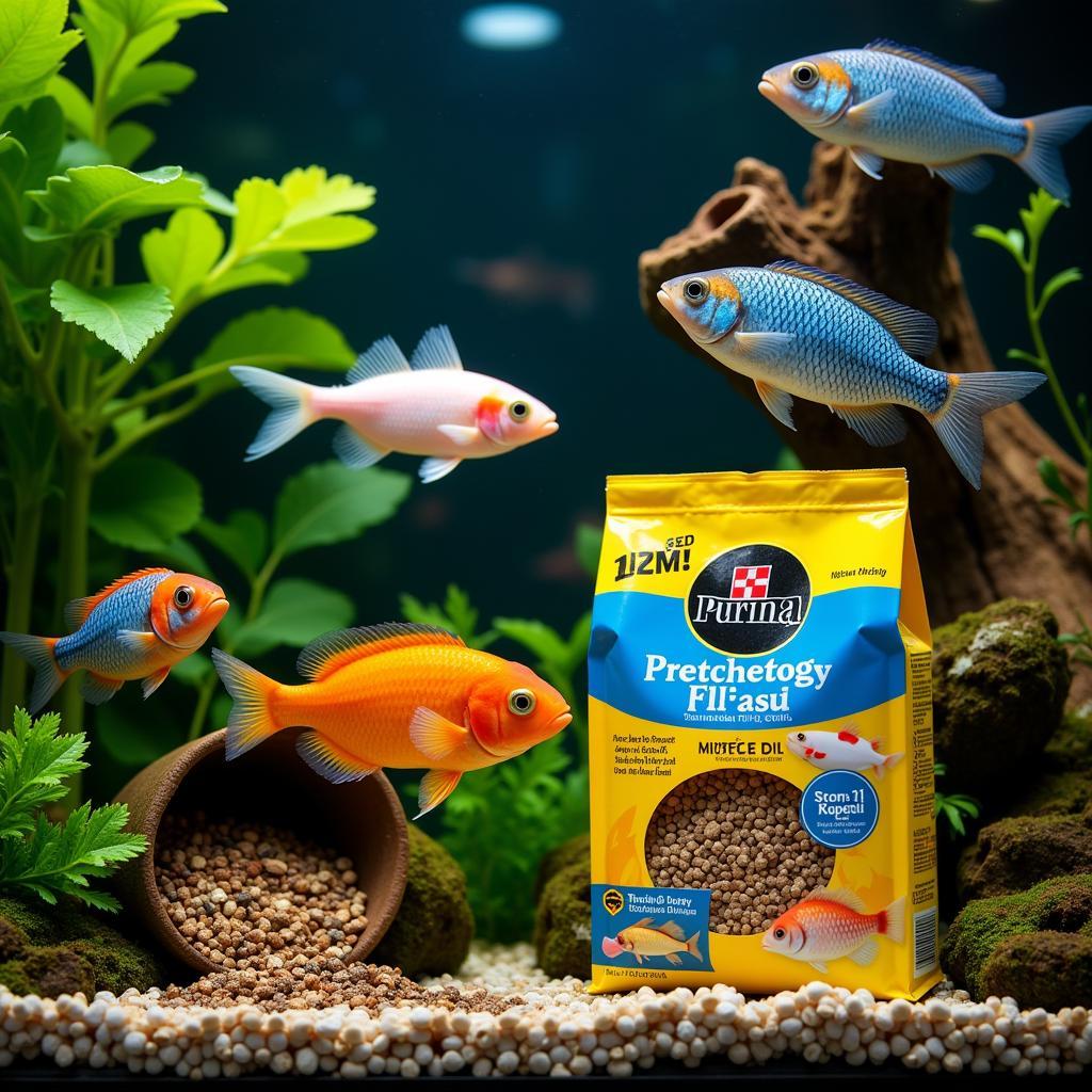 Tropical Fish Eating Purina Food