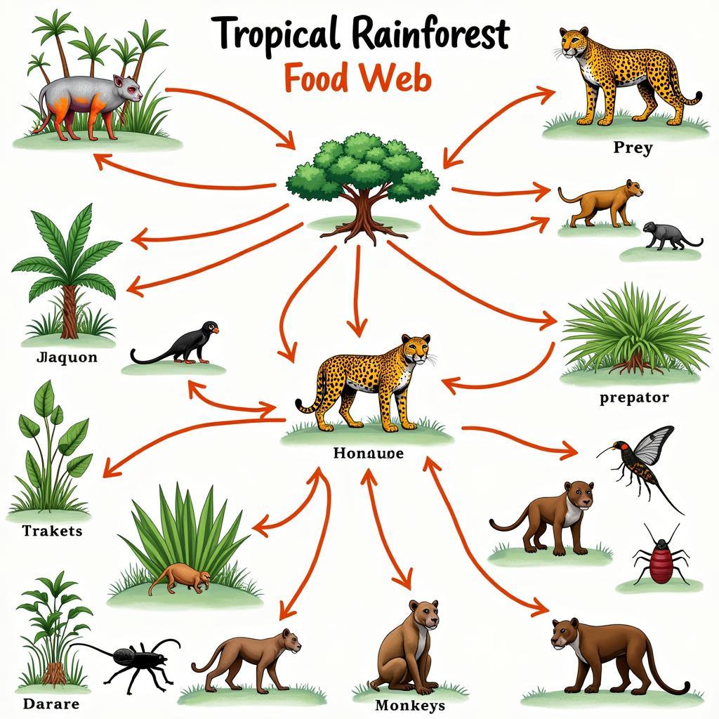 Tropical Rainforest Food Web Diagram