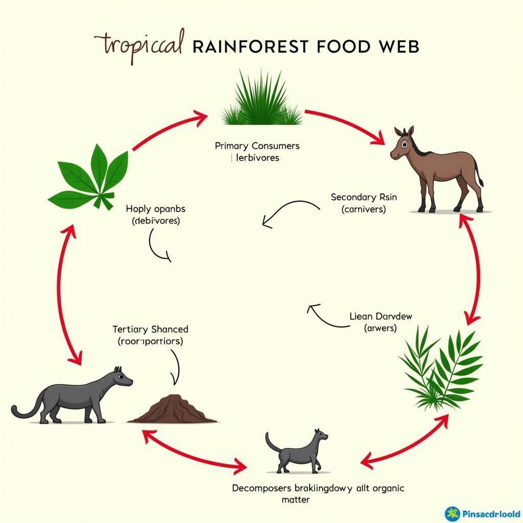 Tropical Rainforest Food Web Diagram