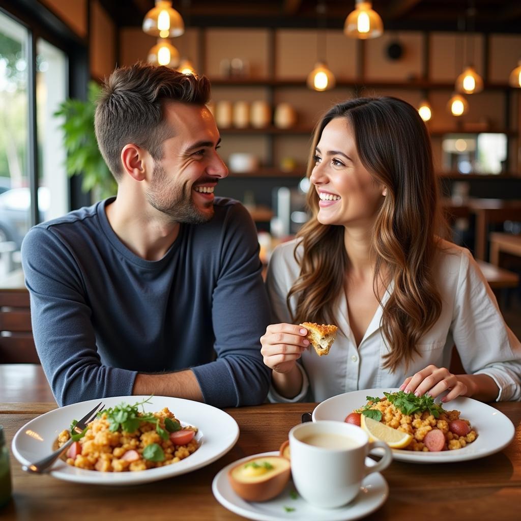 A couple enjoying a meal at True Food Kitchen