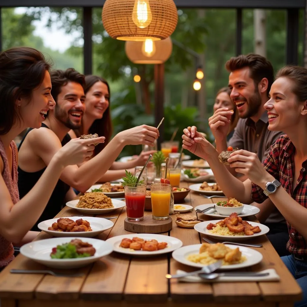 A Group of Friends Trying New Foods Together