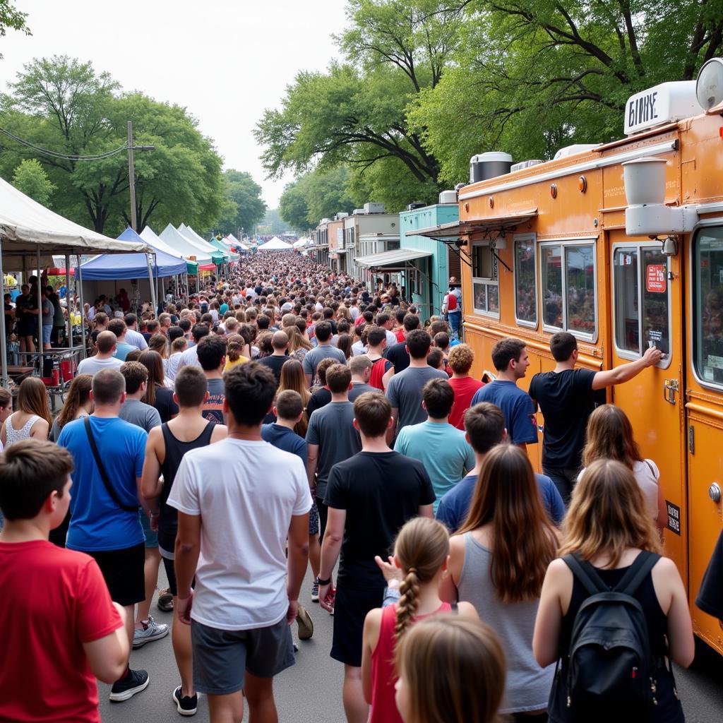 Vibrant Crowd at Tulsa Food Truck Festival