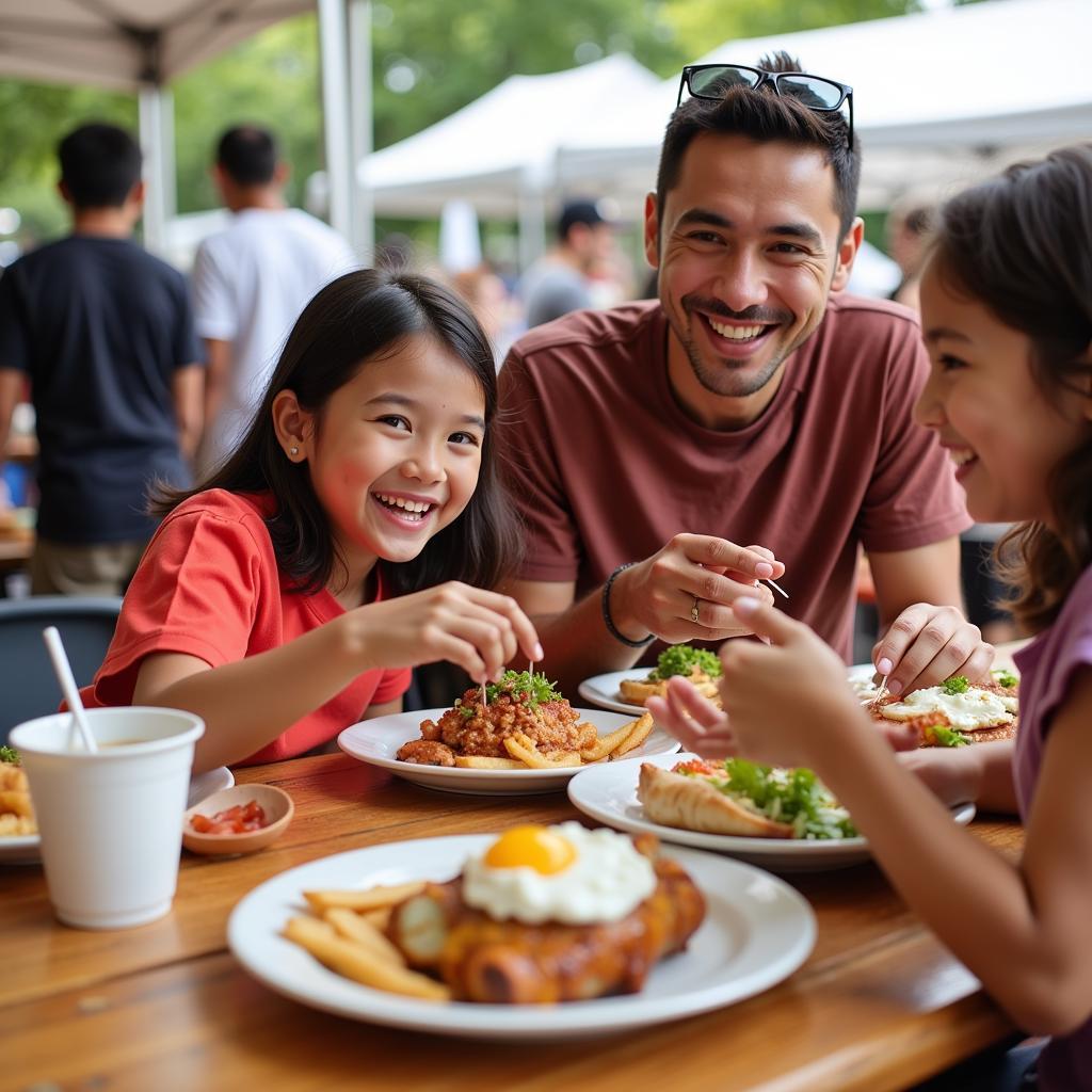 Family Enjoying the Tulsa Food Truck Festival