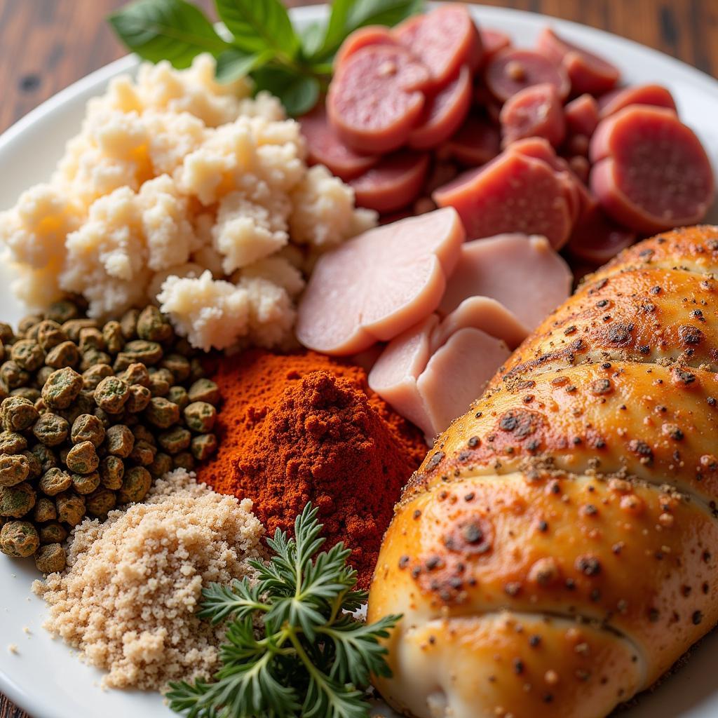 Turducken Ingredients Close Up