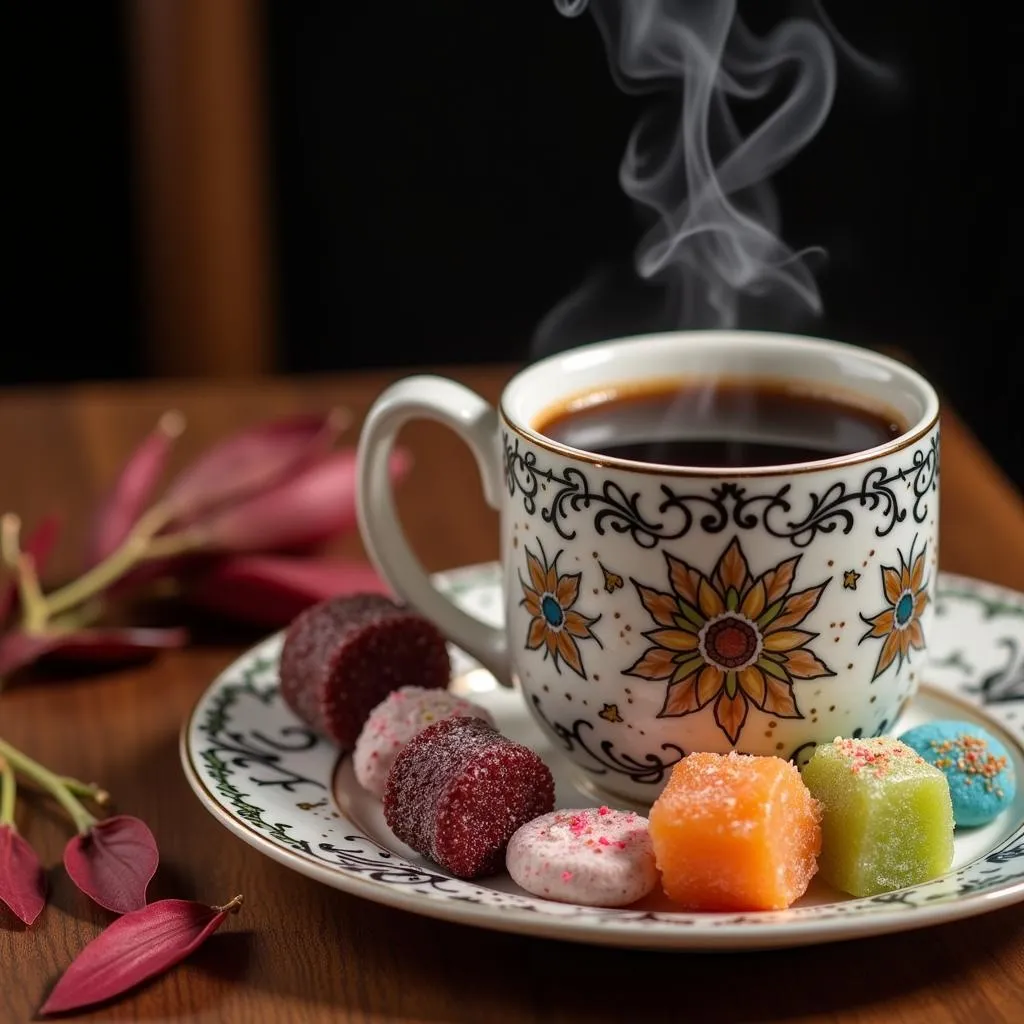 A cup of Turkish coffee and Turkish delight