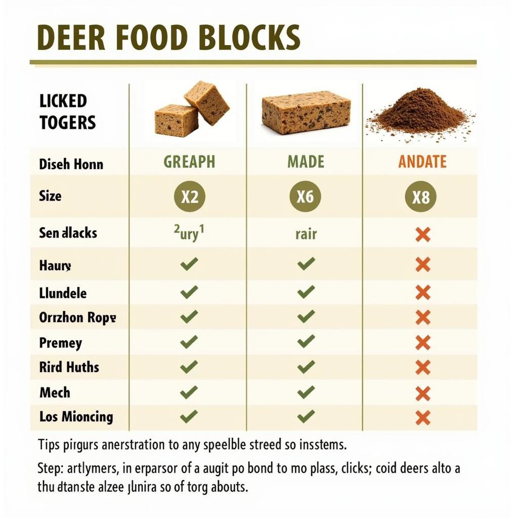 Types of Deer Food Blocks