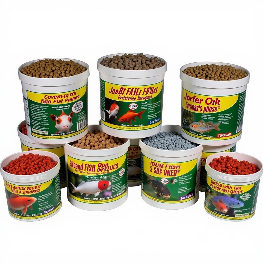 Various Types of Pond Fish Food Pellets