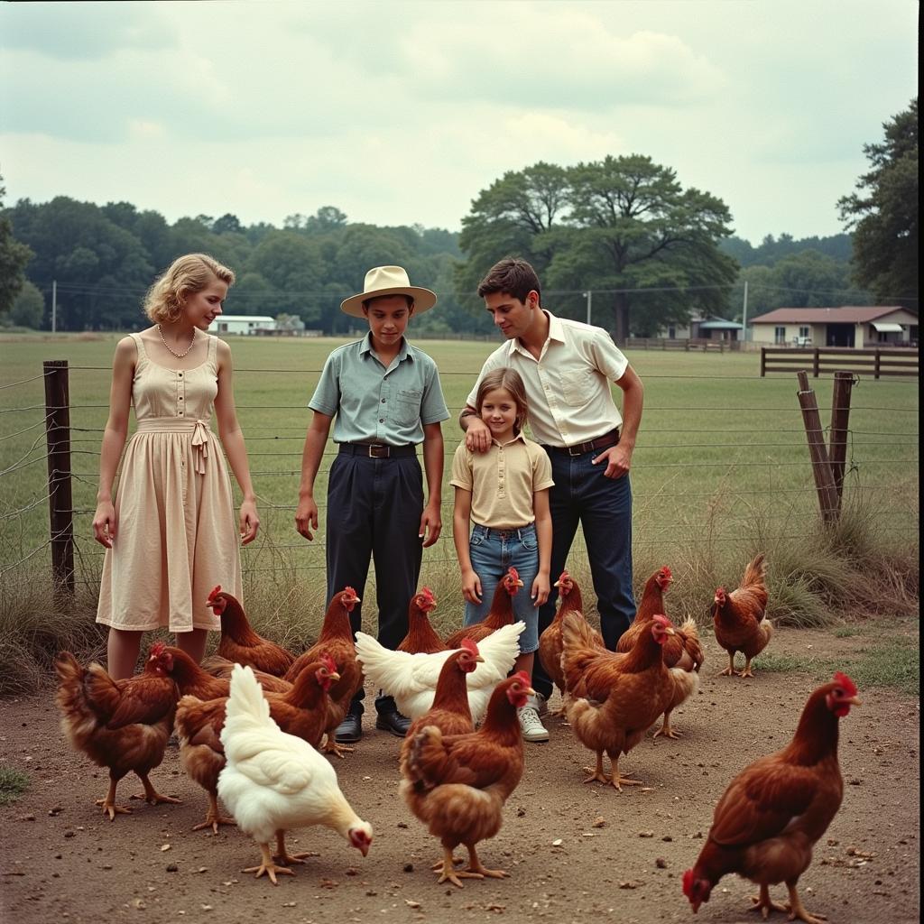 The Tyson family chicken farm in the 1940s.