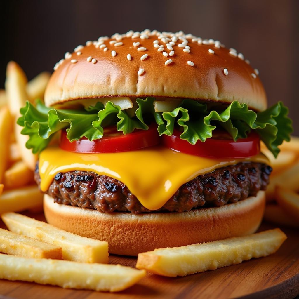 Uncle Tony's signature burger and fries