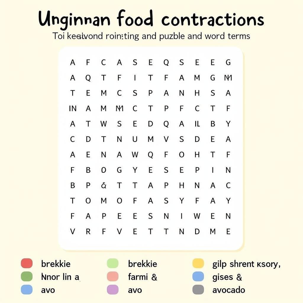 Uncommon Food Contractions in a Puzzle