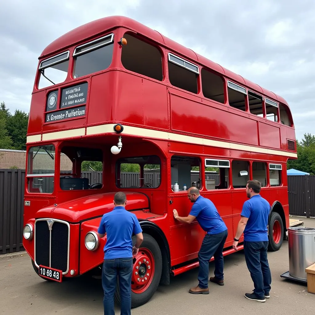 Used Double Decker Bus Being Converted into a Food Truck