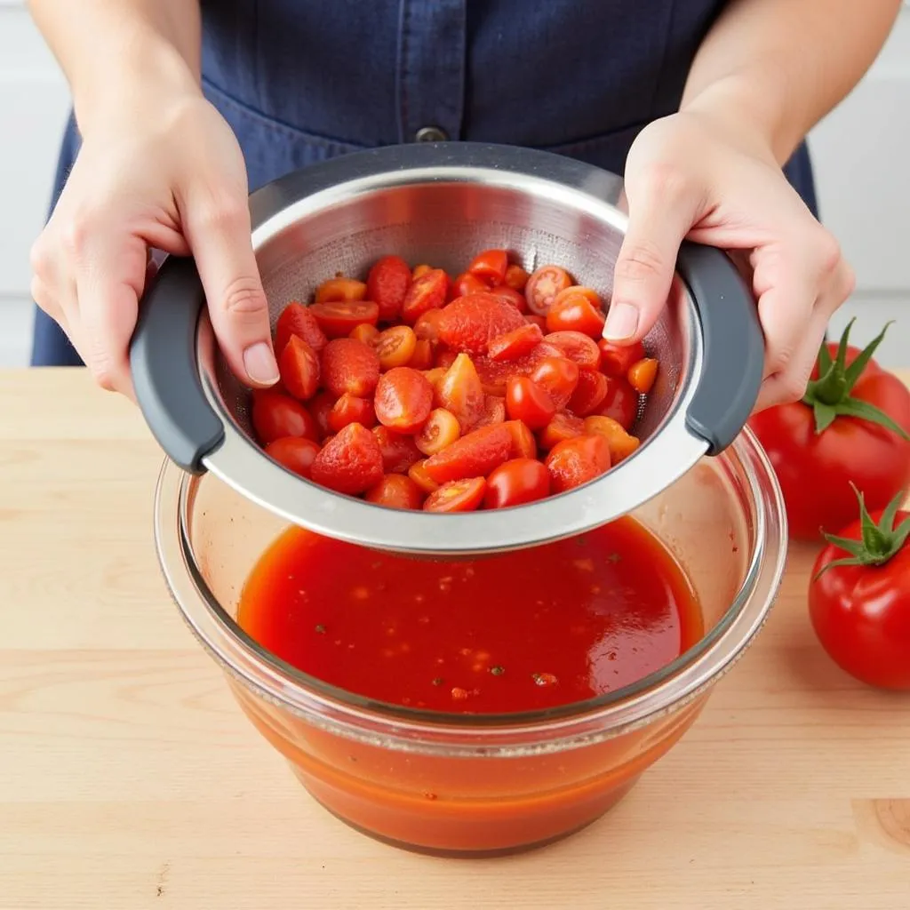 Using the Victorio Food Strainer for tomato sauce