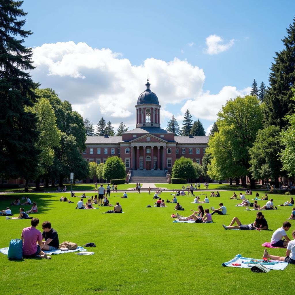 Students Relaxing in the UW Quad