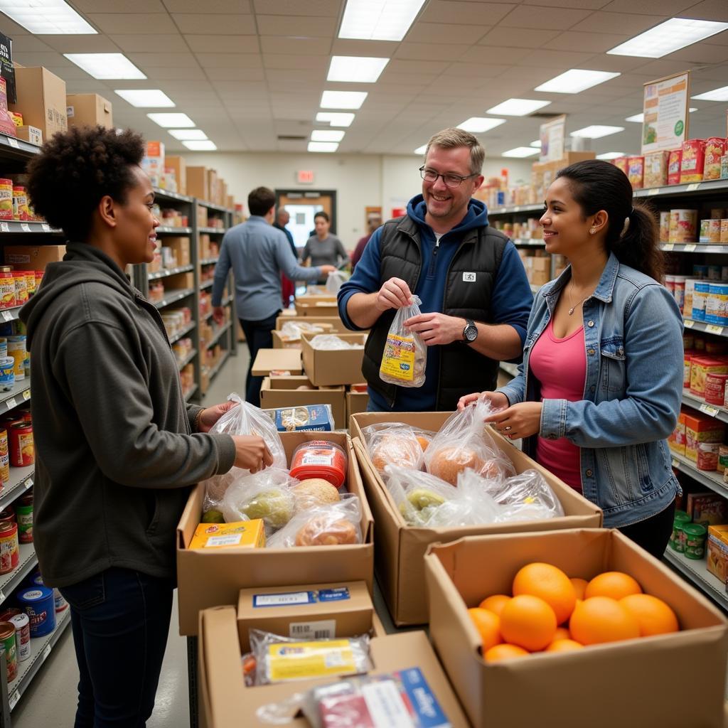 Families receiving food assistance at a Van Buren food pantry