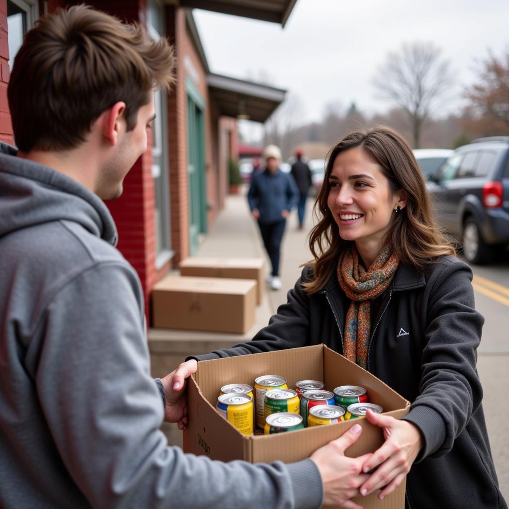 Van Buren Resident Donating Food