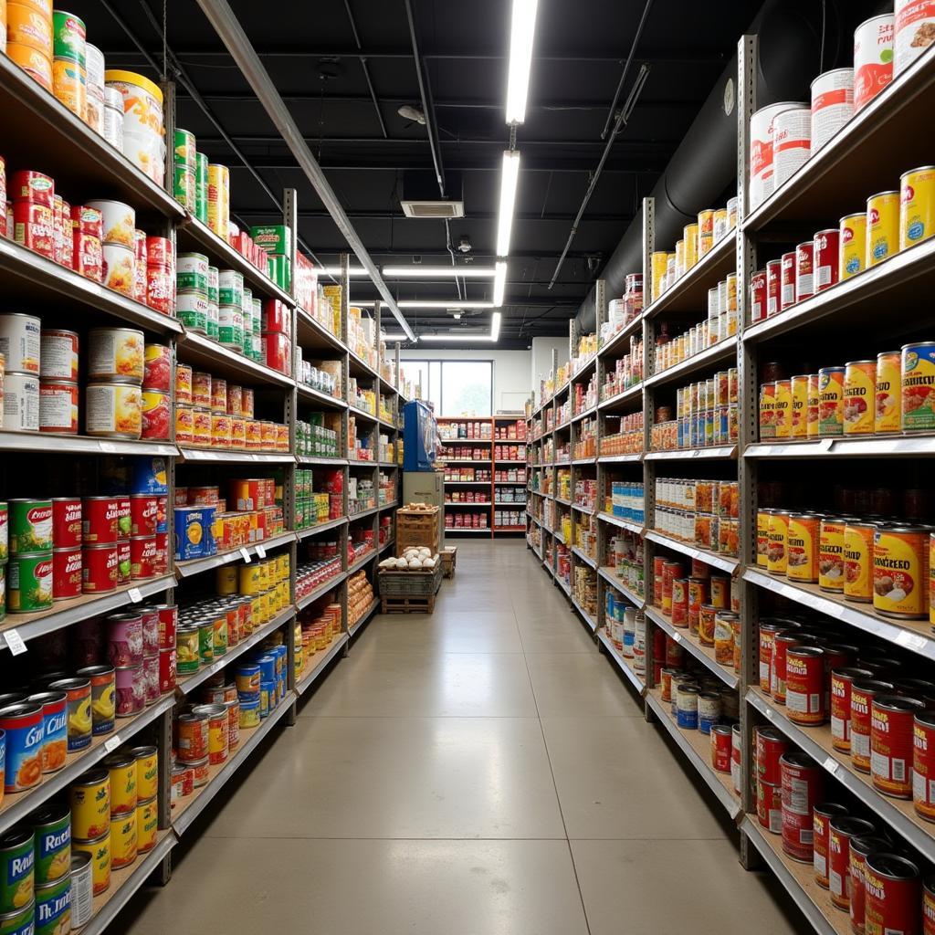 Rows of Colorful Canned Food Options