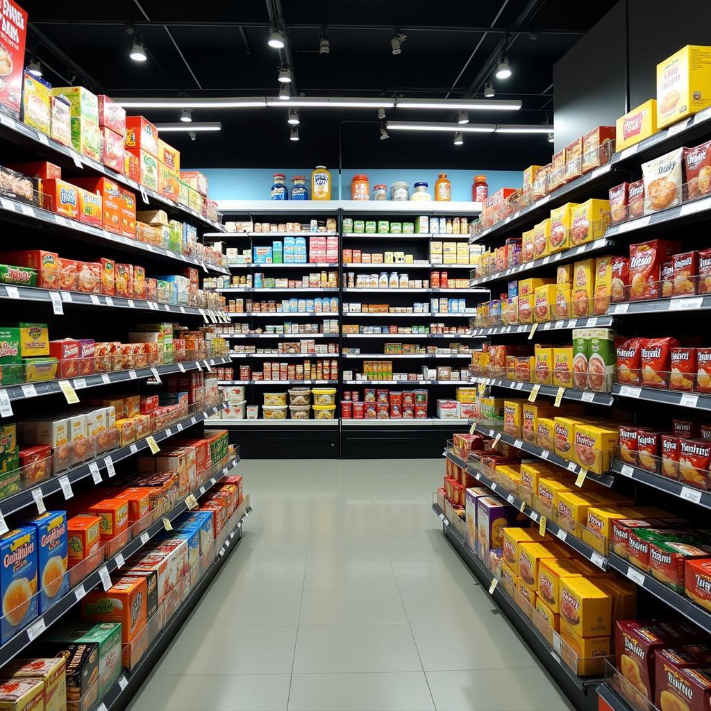 Frozen food aisle in Malaysian supermarket