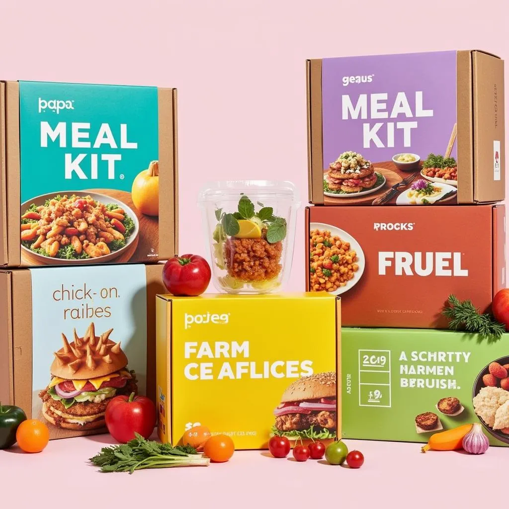 An Assortment of Meal Kit Boxes