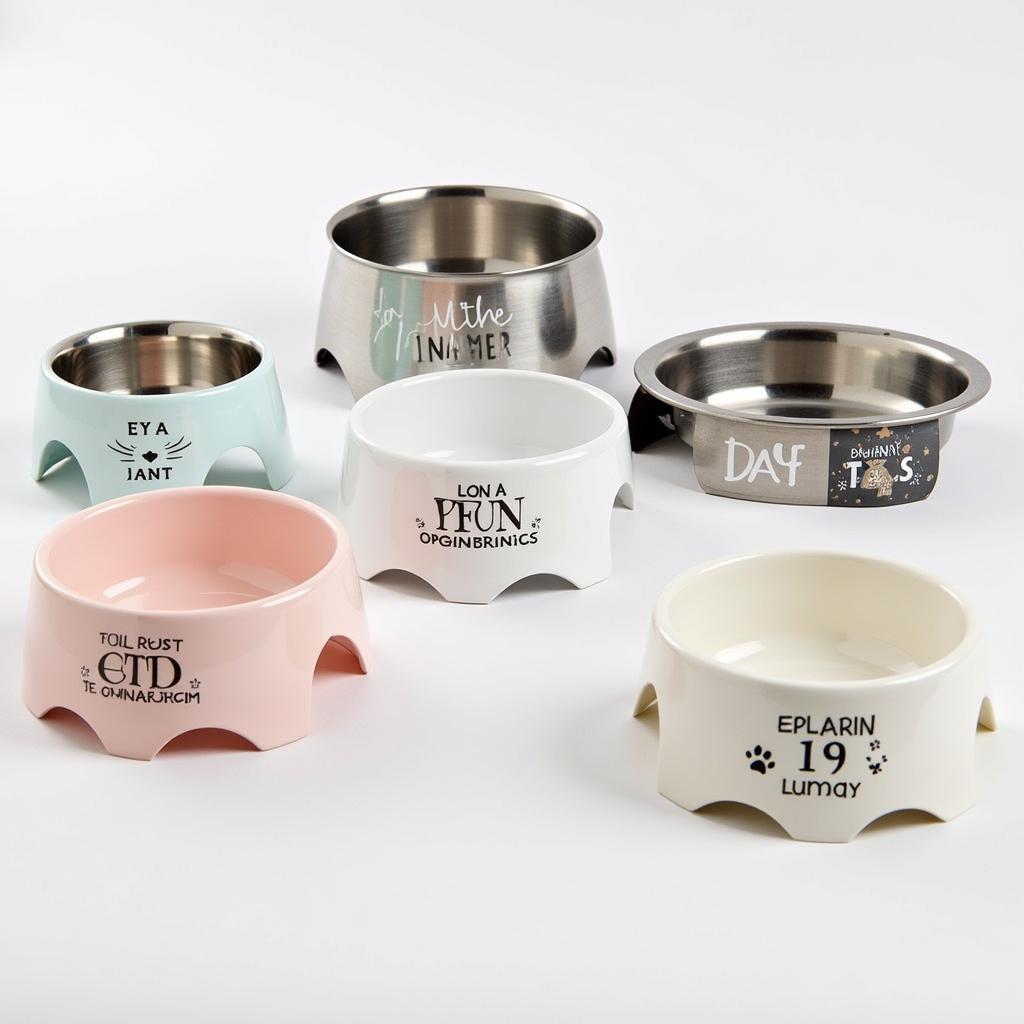 Different materials used for personalised cat food bowls