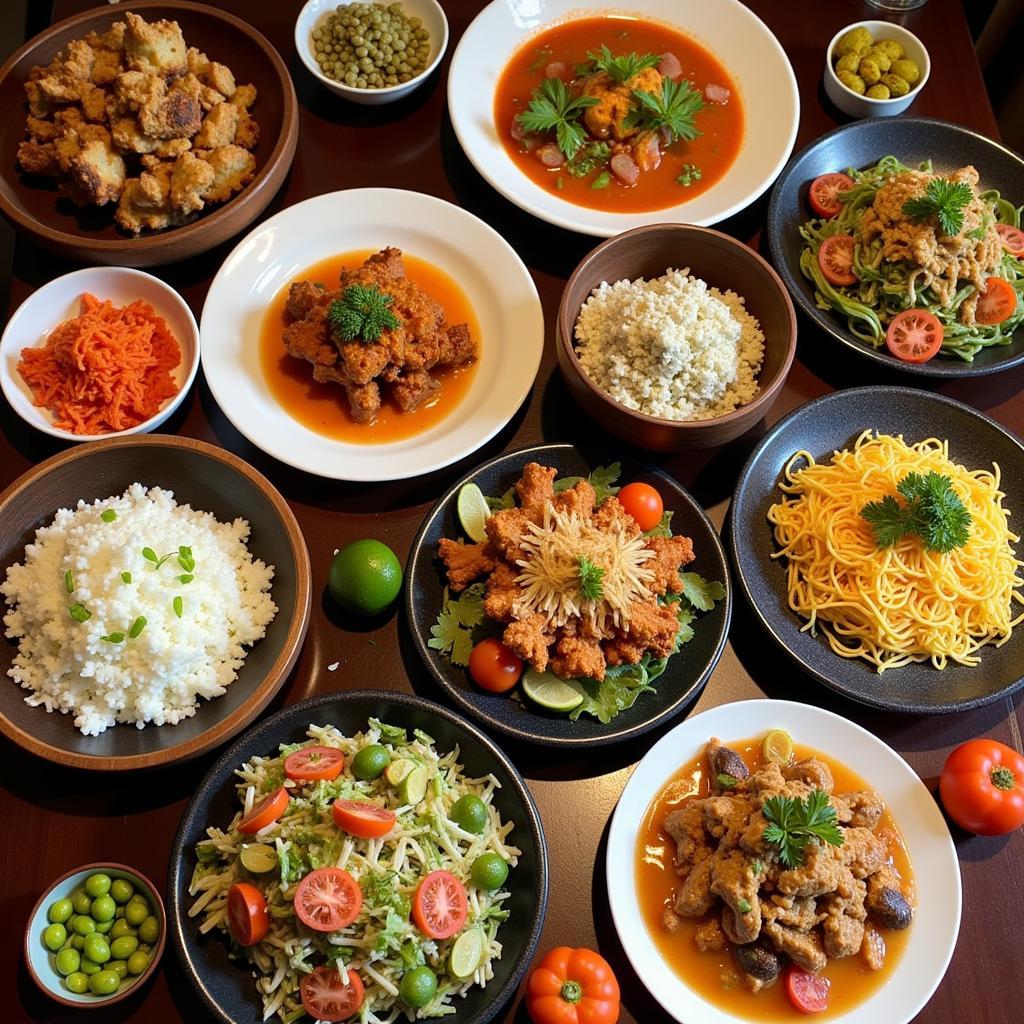 A Delicious Spread of Peruvian Vegetarian Dishes