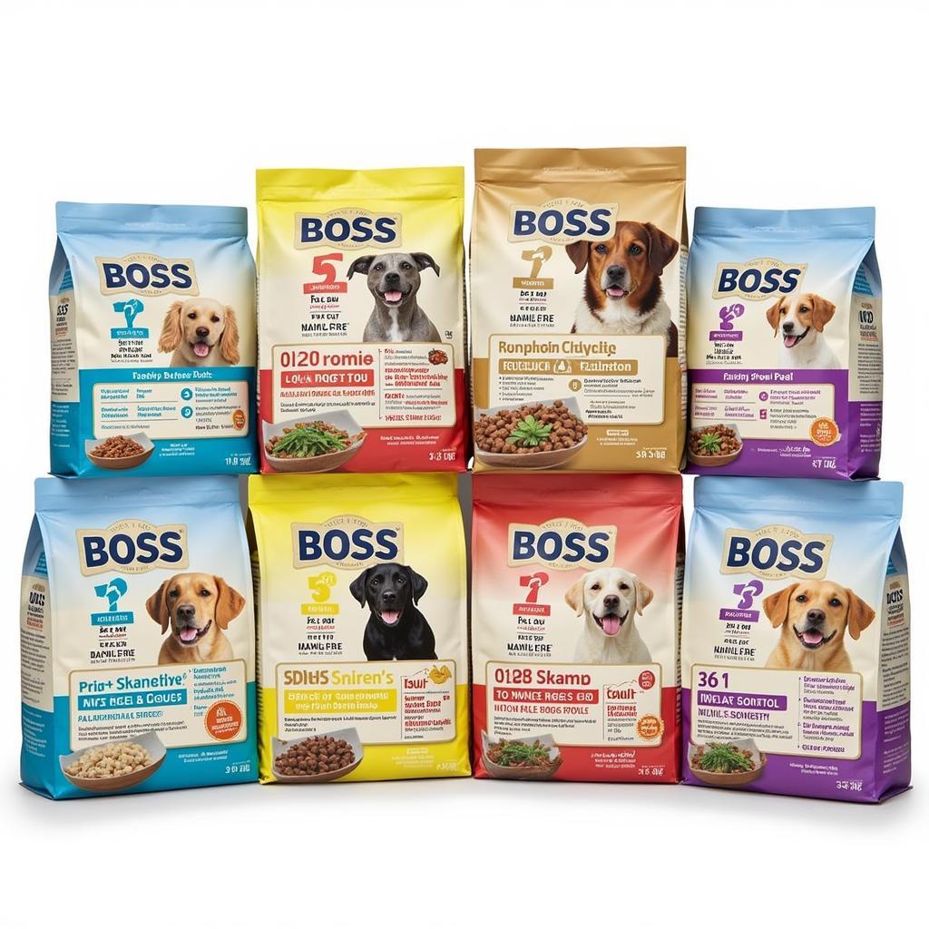 Various Boss Dog Food Bags