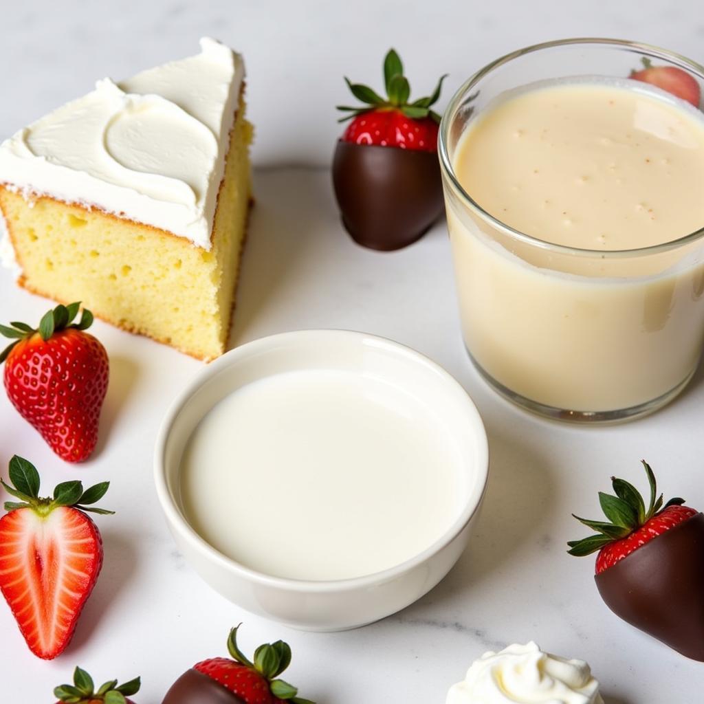 An assortment of desserts made with heavy whipping cream