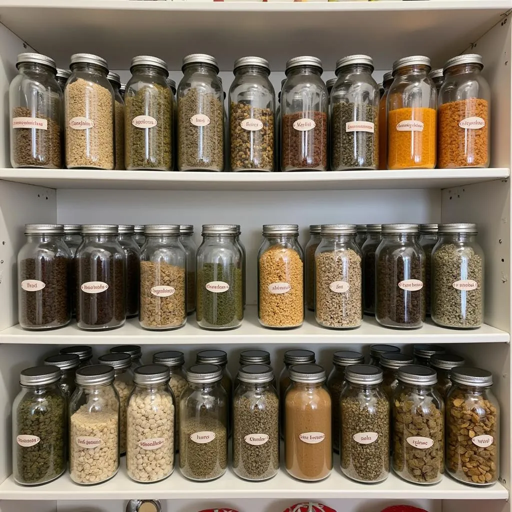 Various Dried Herbs in Jars