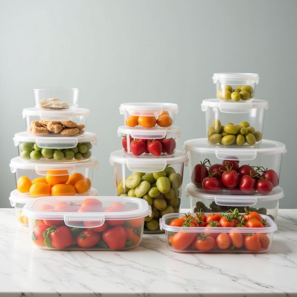 Different types of food storage containers