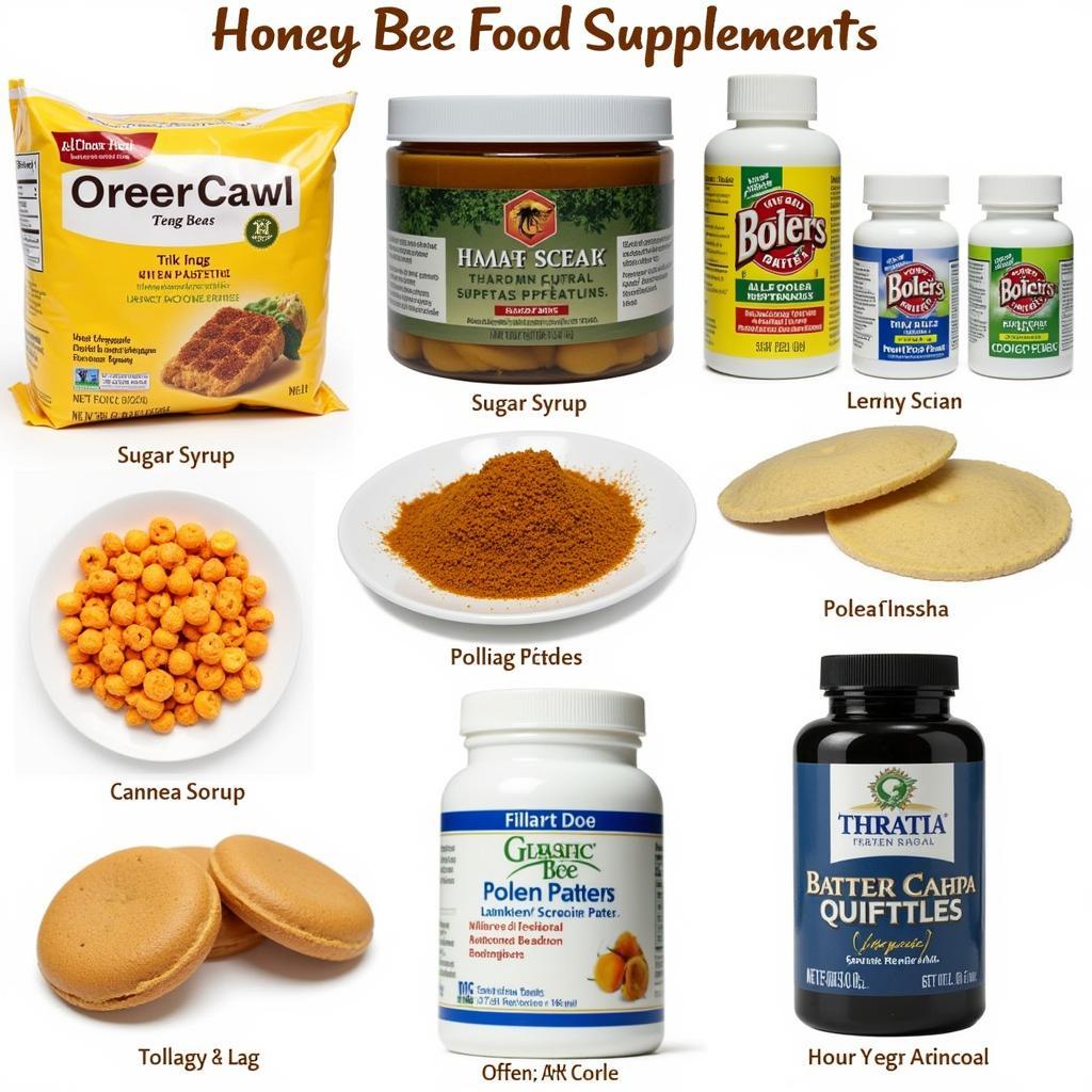 Assortment of Honey Bee Food Supplements