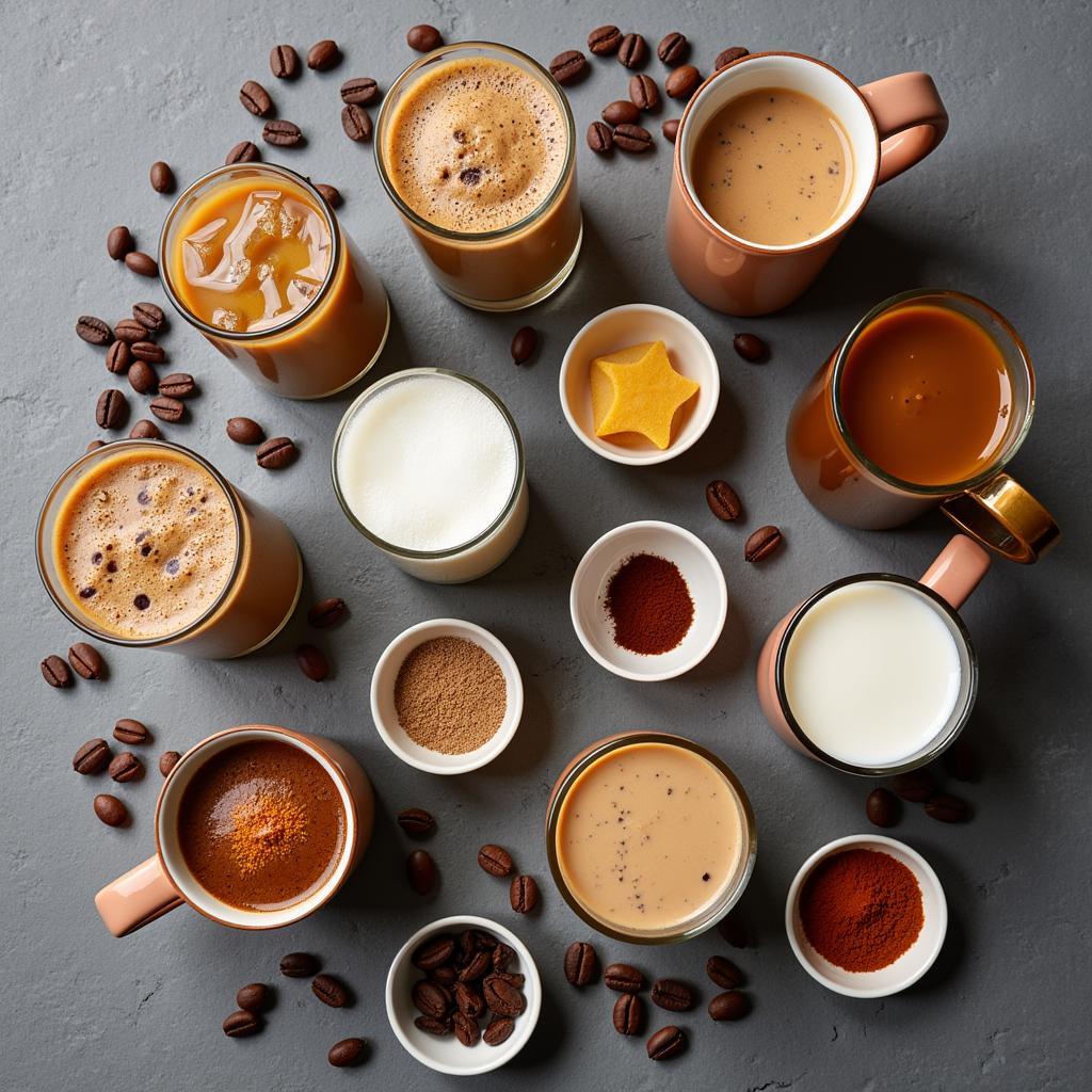 Assortment of International Iced Coffees