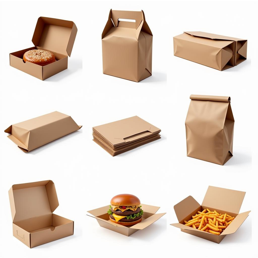 Different types of paper food packaging for various food applications