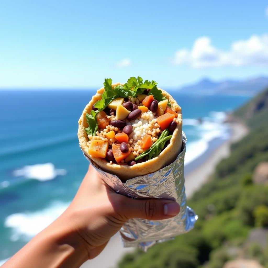 Vegan Burrito with an Ocean View