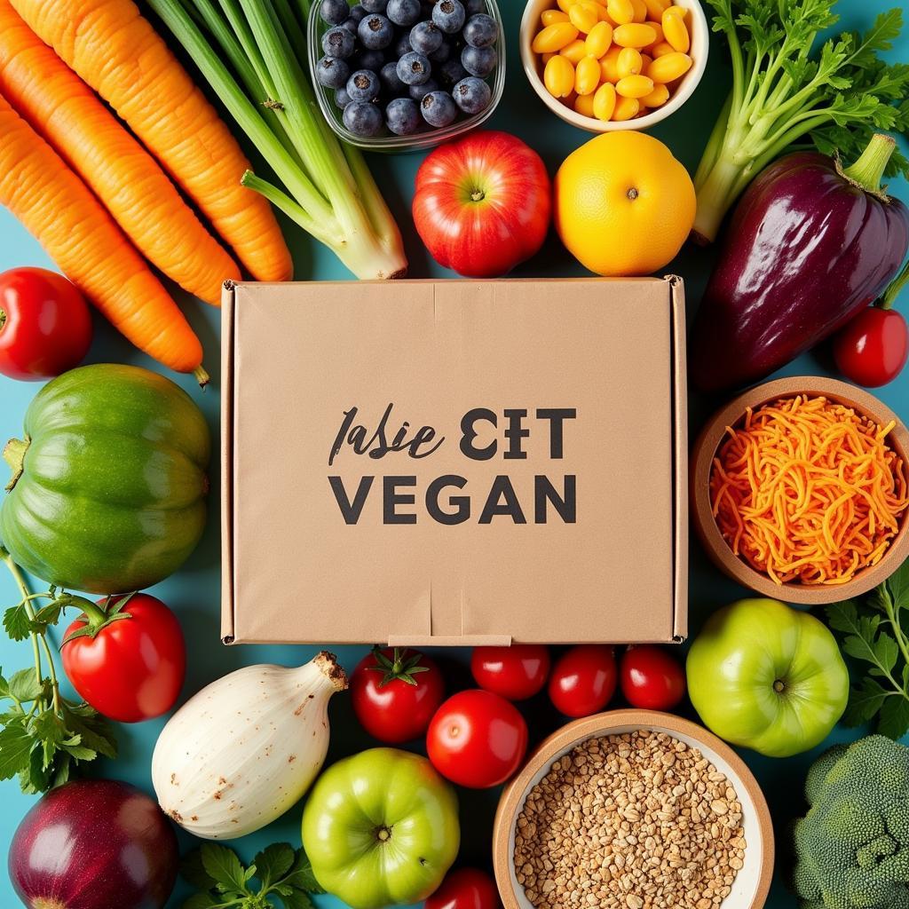 Assortment of Vegan Food in a Box