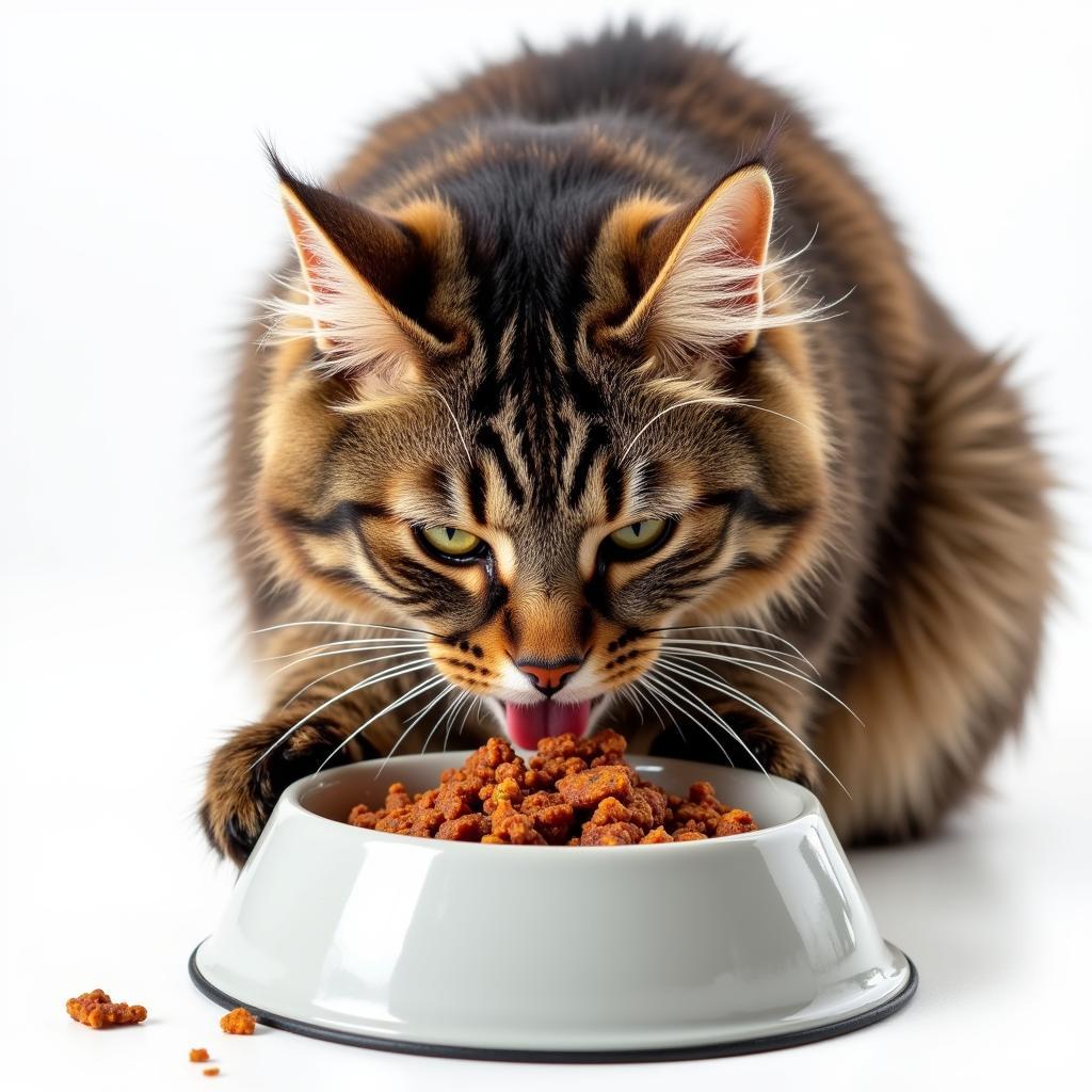 Cat Enjoying Venison Wet Food