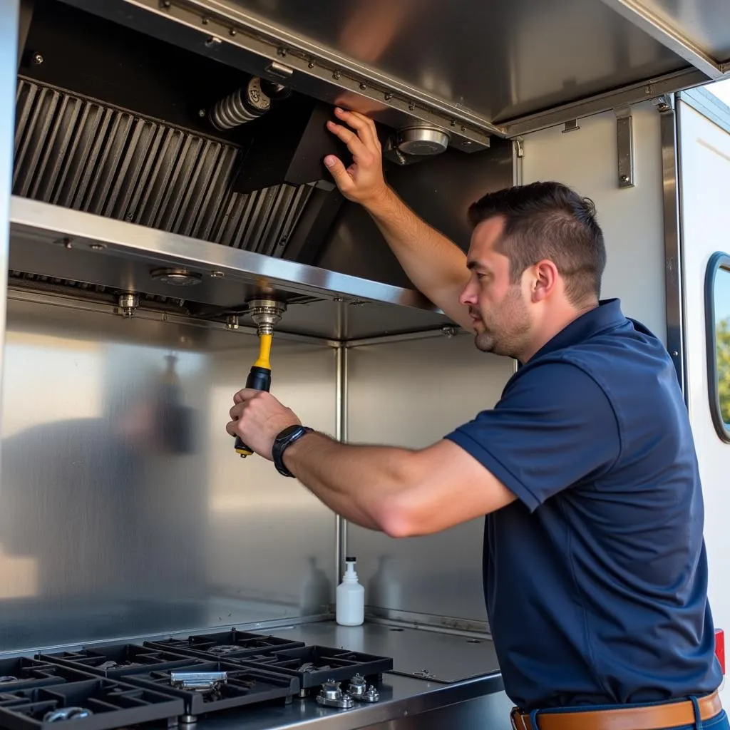 Food truck venting system installation