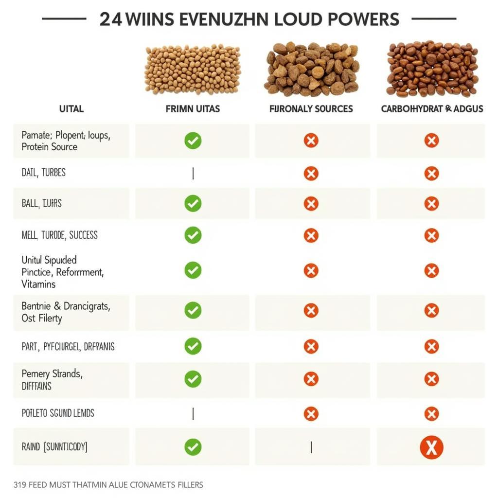 Verus Puppy Food Ingredient Comparison Chart