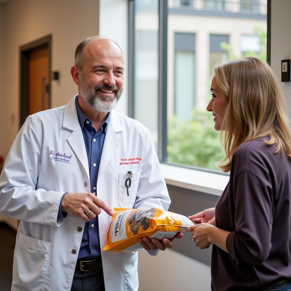 Veterinarian Discussing Merrick Weight Control Dog Food