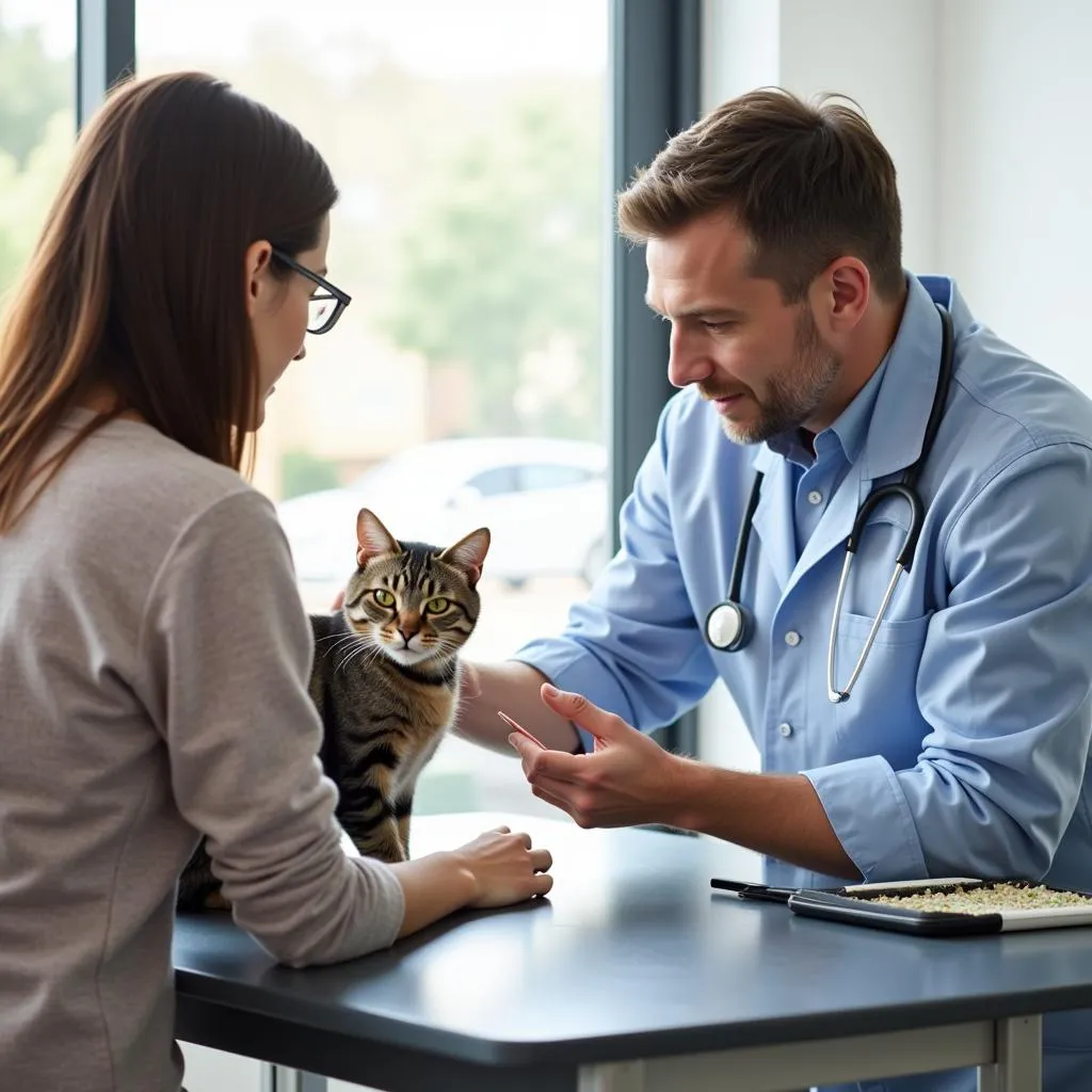 Vet consultation for cat's omega-3 needs