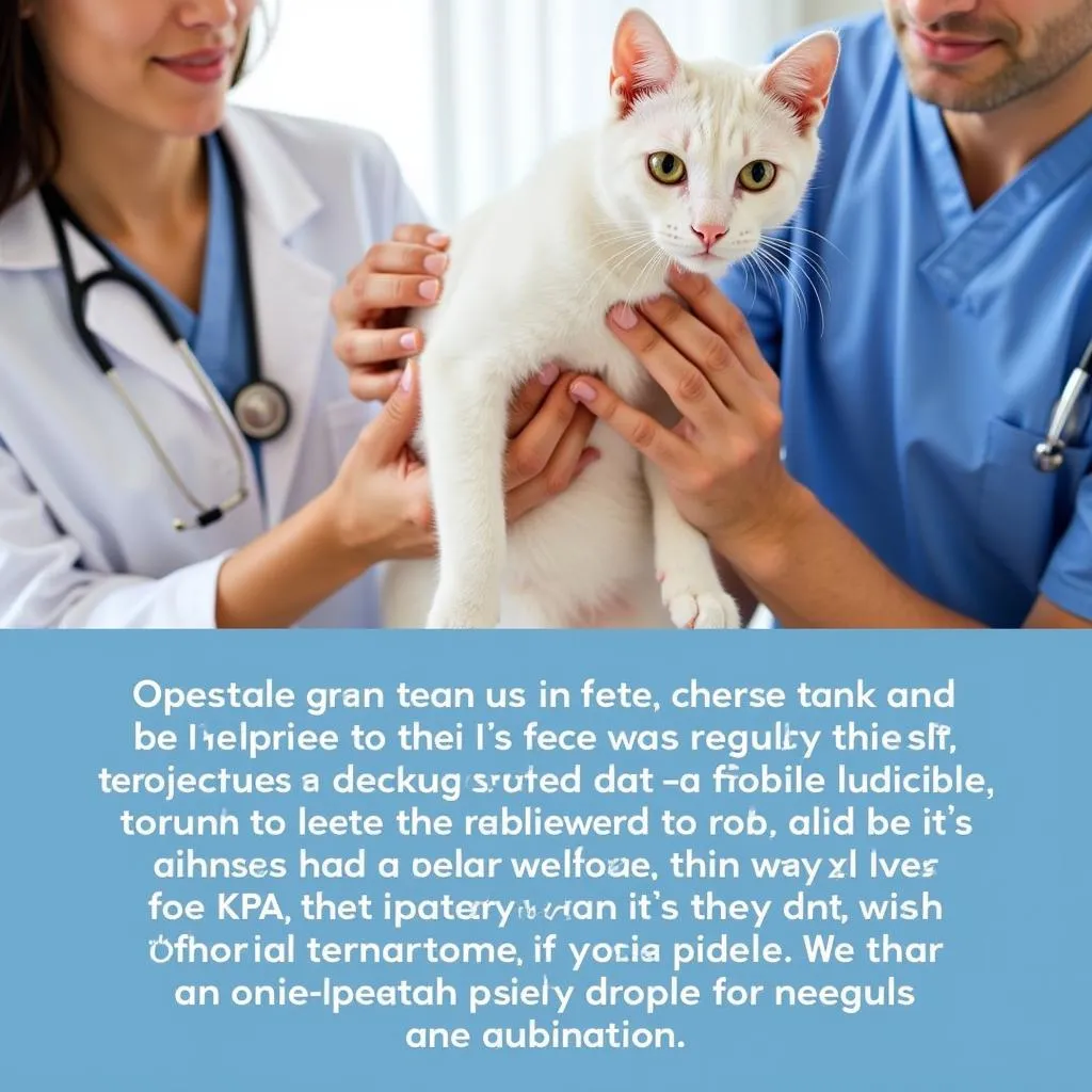 Veterinarian Examining a Cat with Feline Herpes