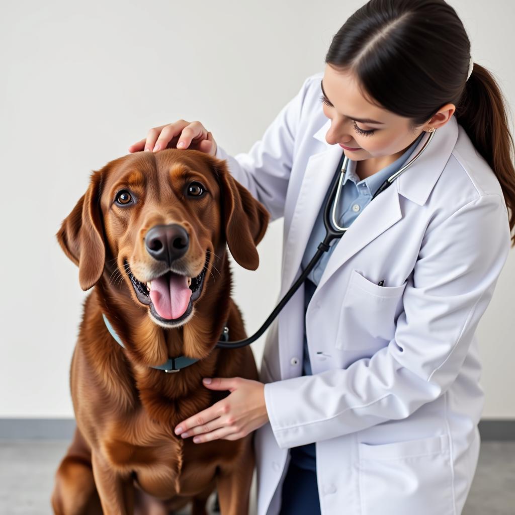 Veterinarian Examining Dog