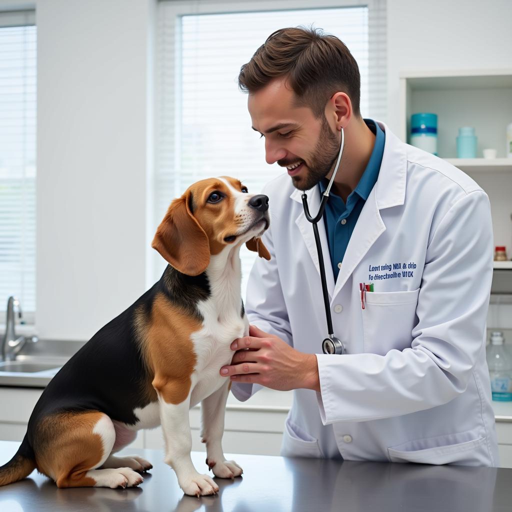 Veterinarian Examining Dog