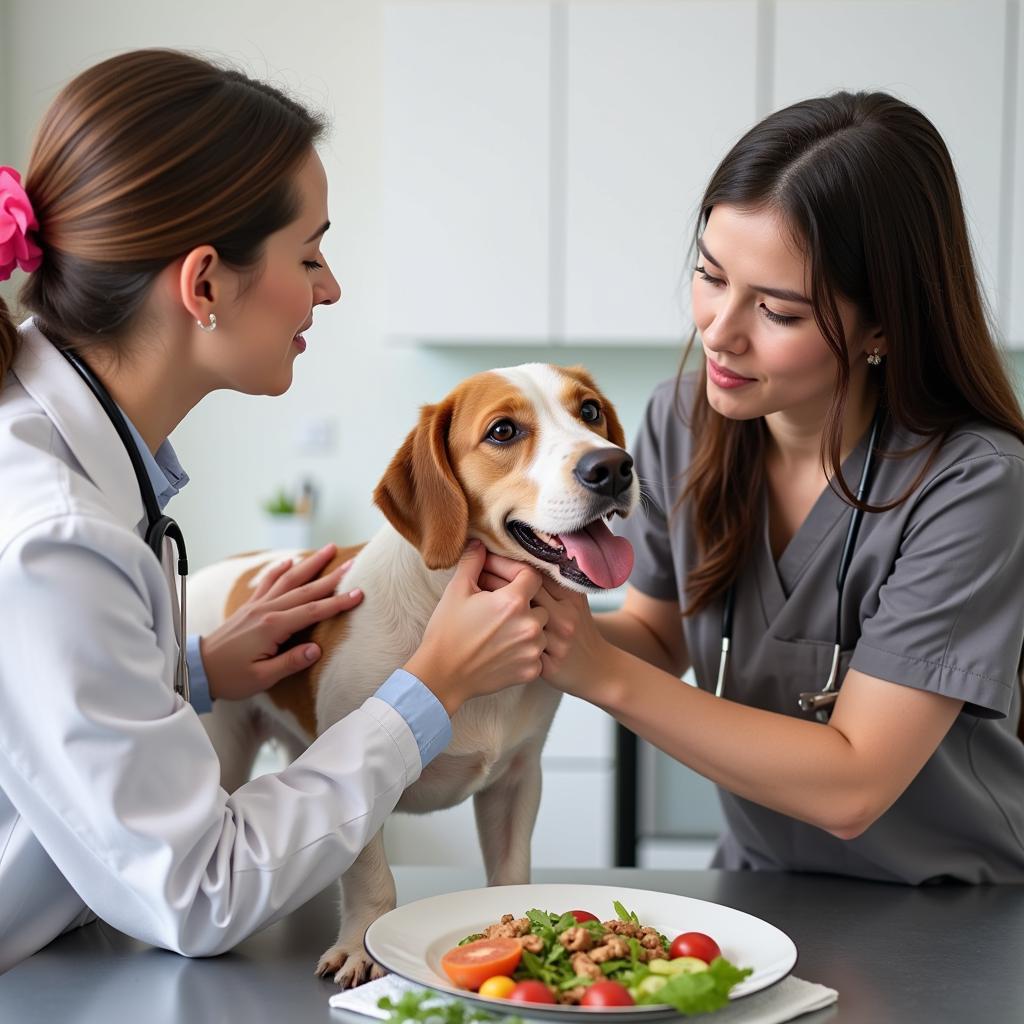 Veterinarian Examining Dog