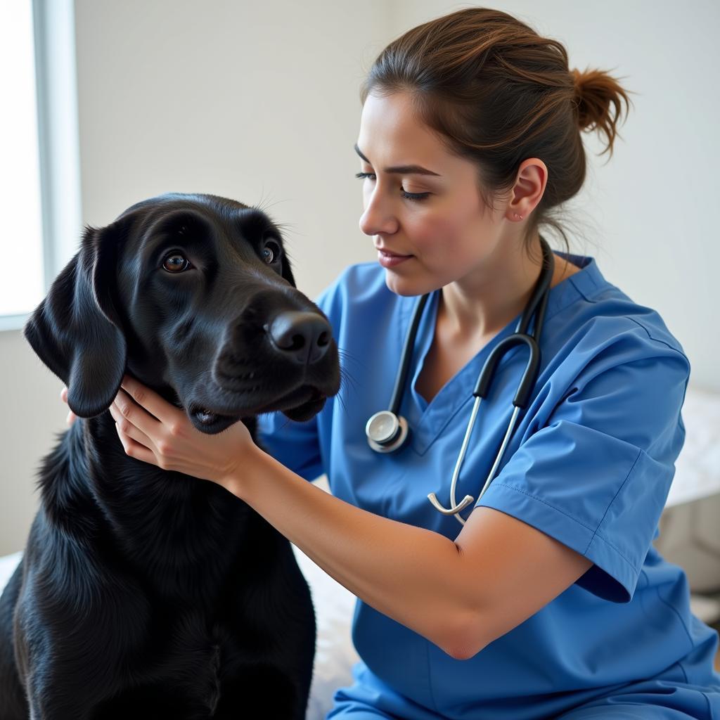 Vet Check-up for a Giant Schnauzer