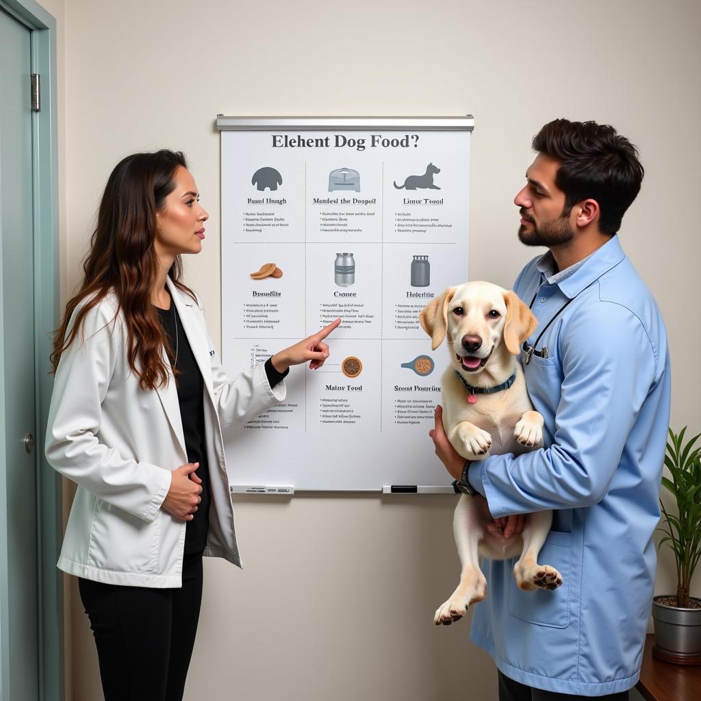 Veterinarian Discussing Elemental Dog Food Options with a Pet Owner