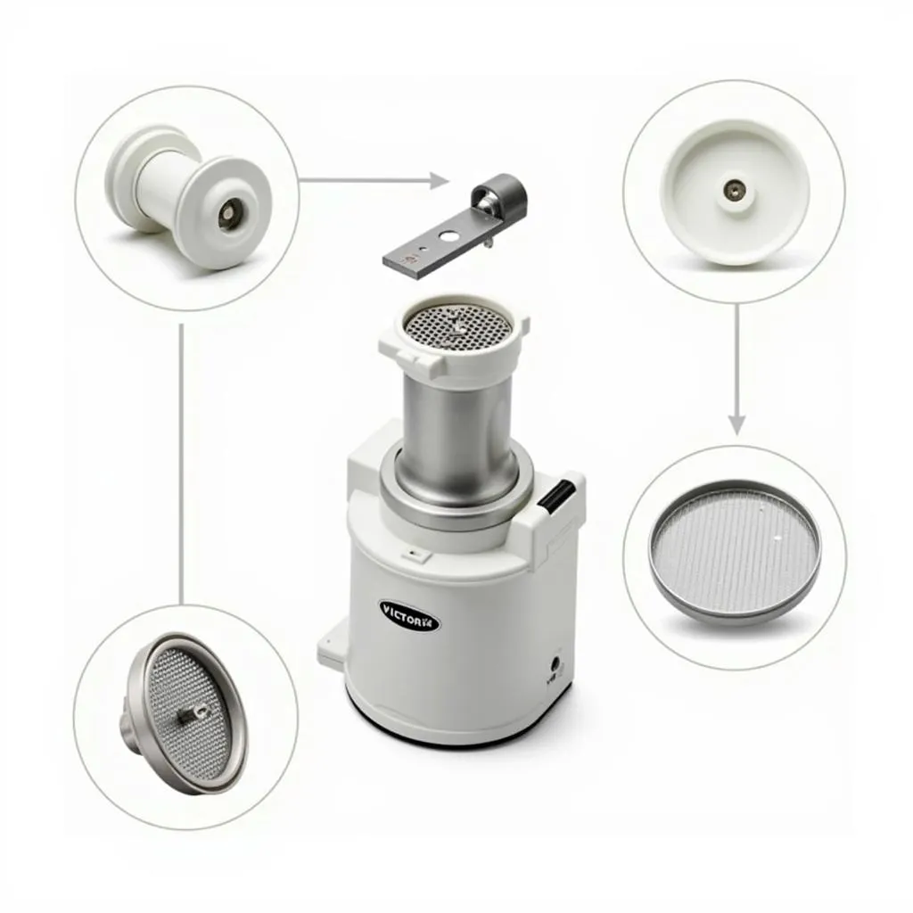 Victorio food strainer components