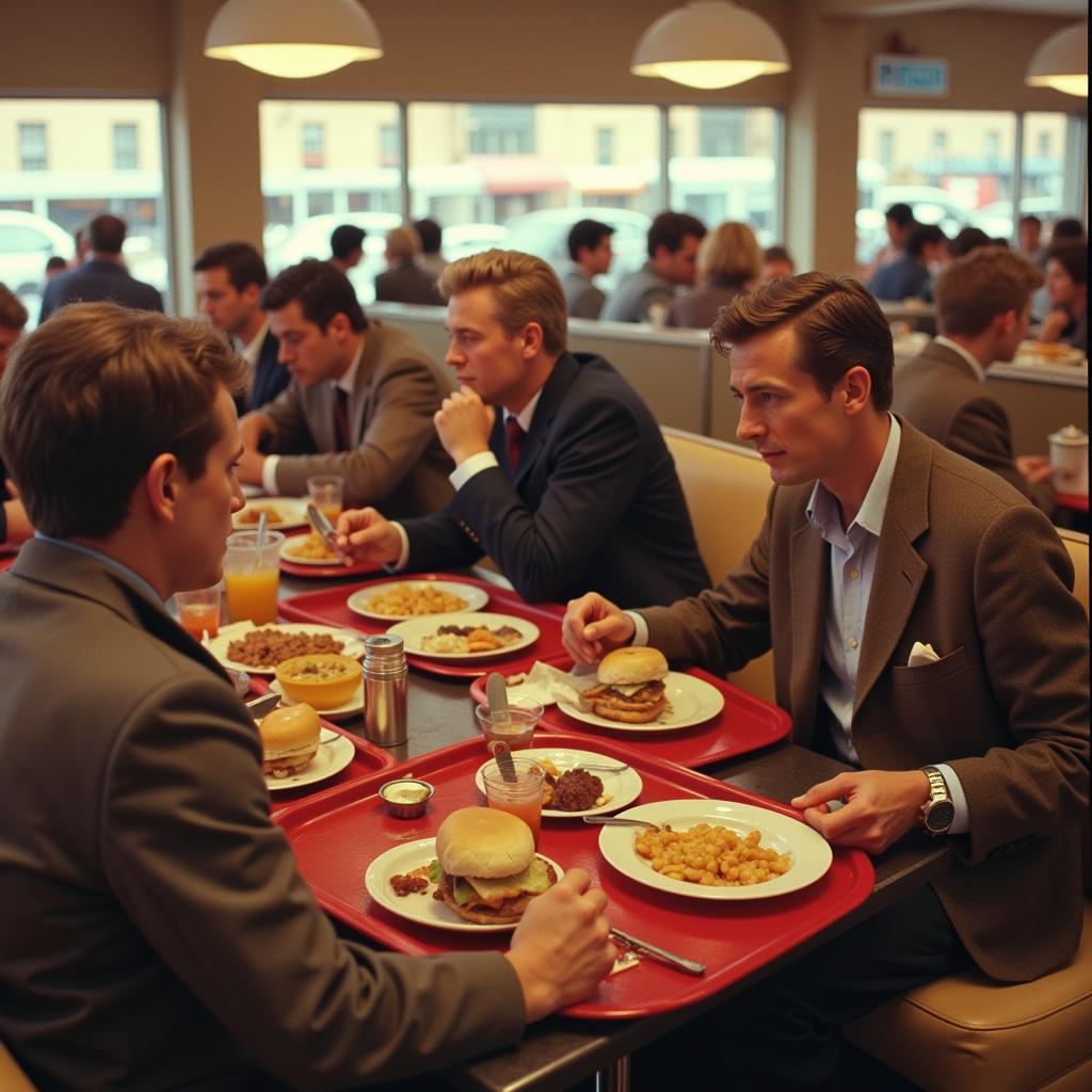 Diners Using Red Trays