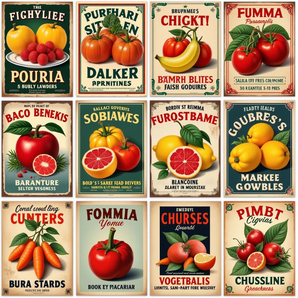 Vintage Food Posters for Retro Kitchen Decor