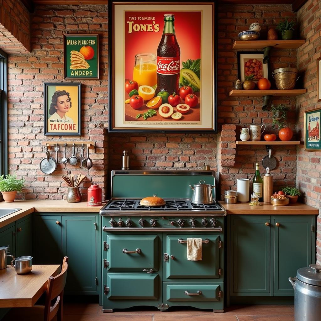 Vintage Food Posters for Rustic Kitchen